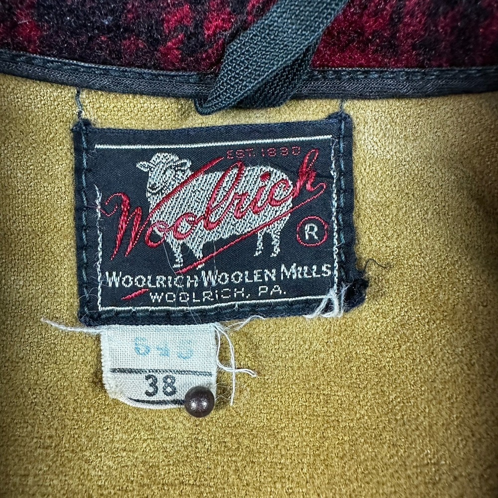 Woolrich 40's/50's Mackinaw Wool Jacket Size 38 Red Black Plaid Hunting Coat VTG - Picture 4 of 6